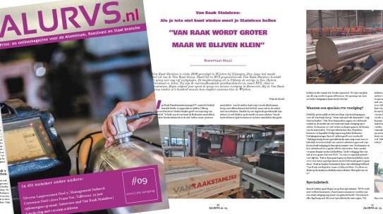 Reportage ALURVS Magazine over VAN RAAK STAINLESS Wijchen